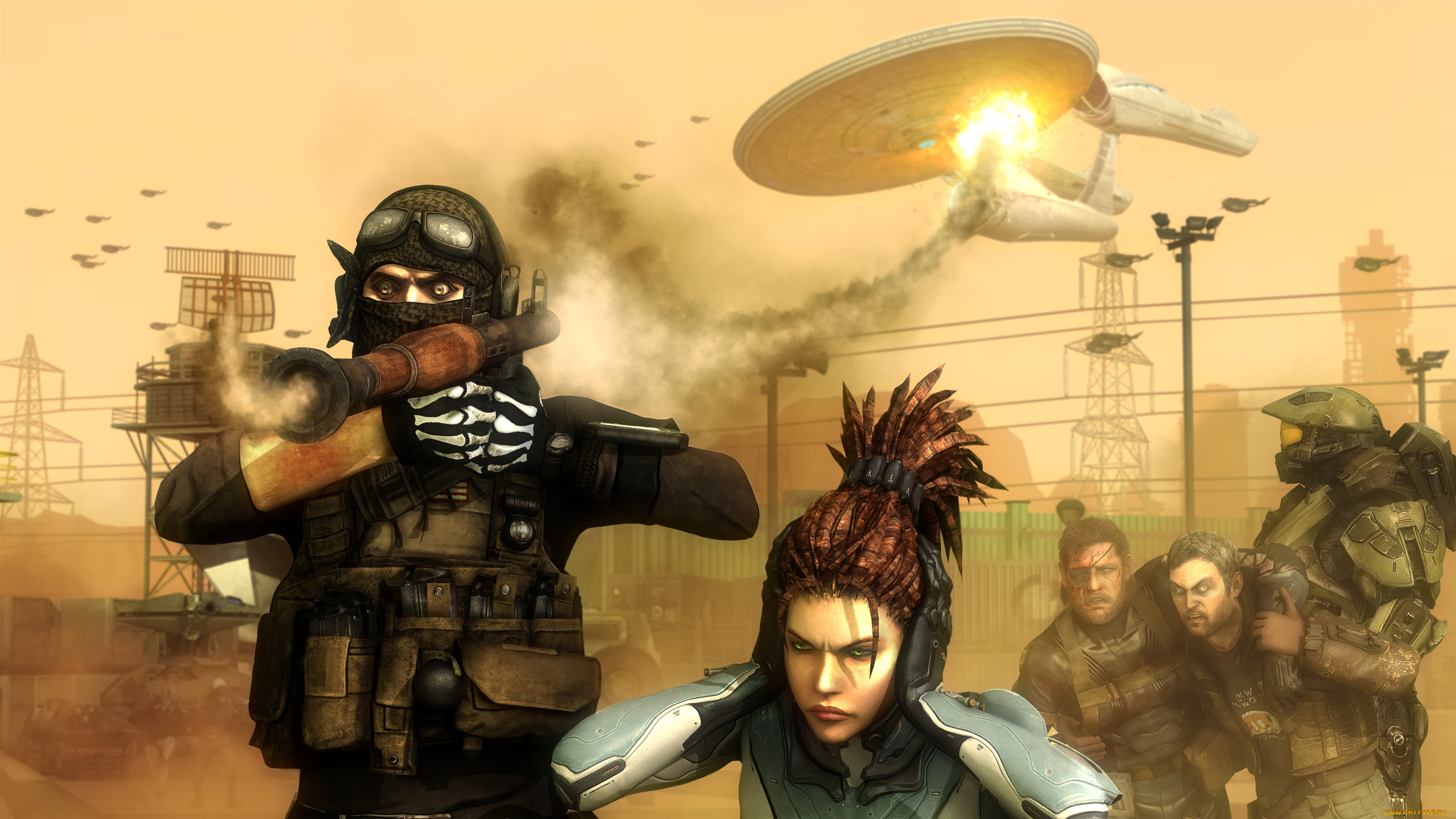 , , sarah, kerrigan, master, chief, punished, snake, naked, halo, isaac, clarke, big, boss, dead, space, crossover, rocket, launcher, starcraft, metal, gear, solid, venom, john-117, enterprise, 